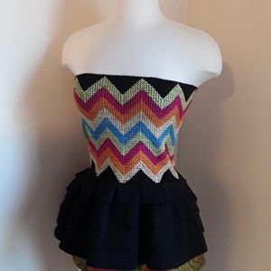 Chevron Peplum tube top. NWOT.